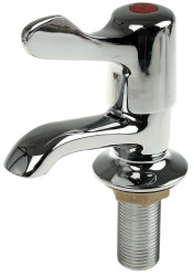 Rozgałęźne, Uchwyt dźwigni ćwierć obrotu, Kurek gorącej wody umywalki, Mosiądz, Powlekane chromem, 6 barów, BSP 1/2 cala