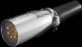 XLR connector, 5-pin, gold-plated contacts
