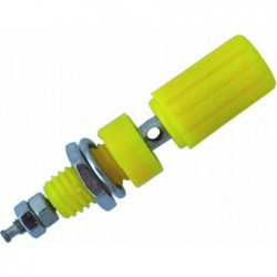 Gniazdo głośnikowe bananowe 4mm zakręcane żółte