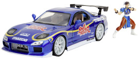 JADA TOYS Street Fighter 1993 Mazda RX7 z figurką Chun-Li gotowy model Model samochodu