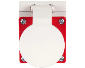 Wtyczka odbiornikowa z klapką 16A 5P 400V czerwona IP44 515-6d