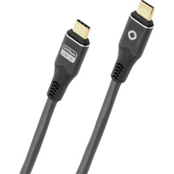 Oehlbach D1C9369 USB-C cable USB-C® plug 2 m Anthracite Braided shield, 8K UHD