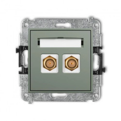 ICON Mechanizm gniazda antenowego podwójnego typu F (SAT) pozłacany szałwiowy 61IGF-2.1