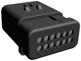 Złącze samochodowe 12-pinowe TE Connectivity 2-rzędowe Męski AMPSEAL 16 Montaż na zacisku Obudowa złącza samochodowego
