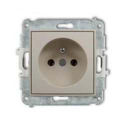 ICON Mechanizm gniazda pojedynczego z uziemieniem 2P+Z (bez przesłon torów prądowych) taupe 60IGP-1z