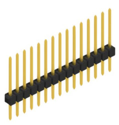Pin header, 15 pole, pitch 2.54 mm, straight, black, 10046599