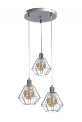 Lampa wisząca loftowa 3x E27 FOSKAL SILVER