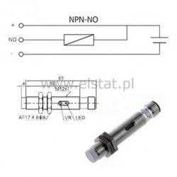 Czujnik pojem. CR12CN04DNO-E2 ( NPN, NO, M12)