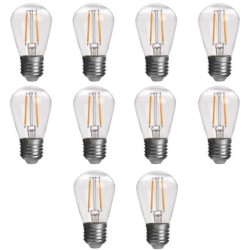 Żarówka LED E27 230V 2W 140lm kula biała ciepła 10 sztuk do girland