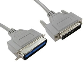 Kabel równoległy, 2m, Drukarka, Szary, Aluminium/mylar