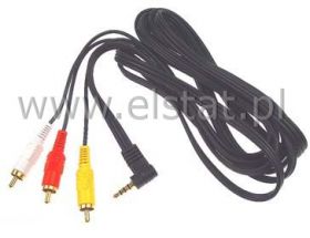 Jack 3,5/4pola - 3x RCA 3m; masa 3 PIN