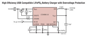 USB Compatible Switching Power Manager/LiFePO Charger with Overvoltage Protection