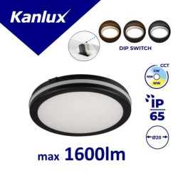 Plafoniera LED BENO ECO 20W CCT O B 1450lm(WW)/1600lm(NW)/1500lm(CW) 3000/4000/6500K regulacja barwy IP65 czarny 38383