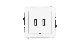 Deco Mechanizm Gniazda Podwójnego 2Xusb A-A 2.0, Bez Pola Opisowego, Biały...