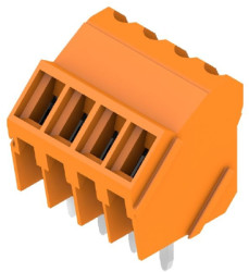 PCB terminal, 4 pole, pitch 3.5 mm, AWG 28-14, 10 A, screw connection, orange, 1845220000