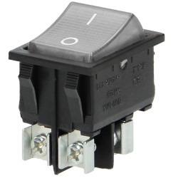 Wyłącznik kołyskowy czarny/prze. przeźrocz. klawisz 16A, śruby,podśw.