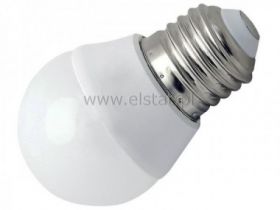 Żarówka diodowa LED G45 ; E27 biała ciepła 6W