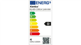 Żarówka Led E14 Iq-Led C35e14 3,4W-Ww 470Lm 2700K Barwa Ciepła Ra90 3 Lata...