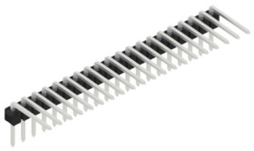 Pin header, 20 pole, pitch 2.54 mm, angled, black, SL310120Z