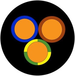 Przewód zasilający 3 Core Polichlorek winylu PVC Sheath Czarny, 1 kV, 600 V