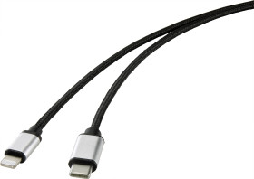 Renkforce Kabel USB USB 2.0 Złącze męskie USB-C®, Złącze męskie Lightning 1.00 m czarny RF-4353446