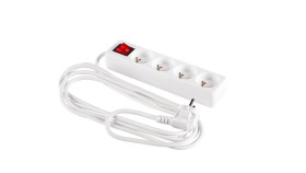 Przedłużacz Z Wyłącznikiem 4-Gniazda Z/U 5M /H05vv-F 3G1/ Biały Pm-Zw-4G-50