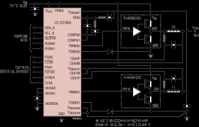 Quad Output PolyPhase Step-Down DC/DC Voltage Mode Controller with Digital Power System Management