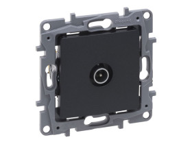 NILOE SELECTION Gniazdo antenowe TV 9,5mm męskie końcowe do instalacji typu gwiazda 1dB antracyt 762251 LEGRAND