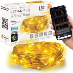 Lampki świąteczne LED girlanda smart SF-02/100 LED WW 10m USB SMART