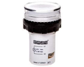 Lampka sygnalizacyjna MB z LED, monoblok, 24V AC/DC, płaski klosz, biała T0-MBSD024B
