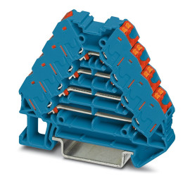 Kostka zaciskowa na szynie DIN Phoenix Contact 16 → 24AWGWciskane PTRV 4 BU/RD 10A 250 V