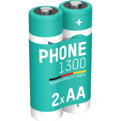Nickel metal hydride-battery, 1.2 V, 1300 mAh, HR6, AA, B000MFK1FM, package with 2 pieces