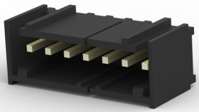 Pin header, 7 pole, pitch 3.96 mm, straight, black, 2-647127-7