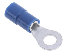 Zacisk oczkowy rozmiar przewodu 2.5mm² Ø , M4 izolowany średnica wew 4.3mm Niebieski RS PRO