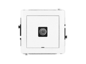 DECO Mechanizm gniazda antenowego pojedynczego TV, bez pola opisowego biały mat 25DGTVBO-1 KARLIK