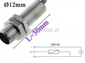 Czujnik indukcyjny TIDS1202RP ( PNP, NC, 3P); 30mm
