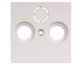 Merten System M Płytka centralna podwójna/potrójna gniazda antenowego TV/SAT biel polarna MTN296719