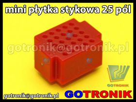 Mini płytka stykowa 25 pól czerwona