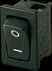 01801.1148-02 Rocker switch ON-OFF, 1-pin, black
