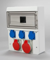 Zestaw zasilający 2x16A/400V 5P + 3x16A/250V 13-mod IP44 6635-000