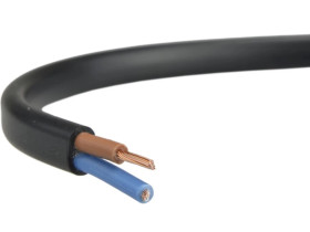 Przewód prądowy H03VVH2-F / OMYp 300V 2x0,75 płaski czarny linka Mercor /100m/