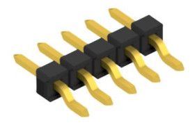 Pin header, 5 pole, pitch 2.54 mm, straight, black, 10080402