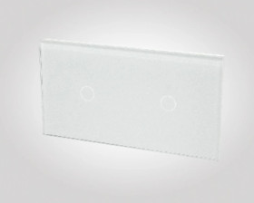 TouchMe Duży panel szklany, 2 x łącznik pojedynczy, biały TM701701W