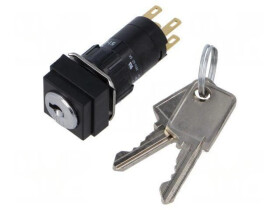 Przełącznik obrotowy z kluczem 16mm Poz.stab 2 NC + NO 51 51-255.022D