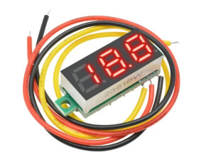 WOLTOMIERZ 0.28 0-100V DC, TRZY PRZEWODY (ZASILANIE+POMIAR), CZERWONY (MIER-028-3-R)