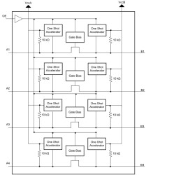 Four-bit bidirectional voltage-level shifter for open-drain and push-pull applications