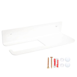 Uchwyt na papier toaletowy z półką metalowy biały