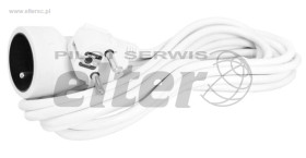 Przedł. sieciowy 3,0m 10A biały wt/gn