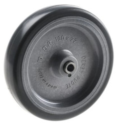 Kółko do wózka, Lite, Guma, obc.: 60kg, śred.: 100mm, szer.: 22mm
