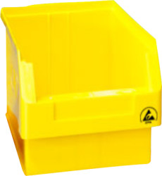 ESD storage view box, yellow, (L x W x D) 85 x 105 x 45 mm, H-216 32330-8G